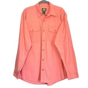 Cabela’s Men’s 100% Cotton Peach Long Sleeve Work Shirt, Size XL Tall